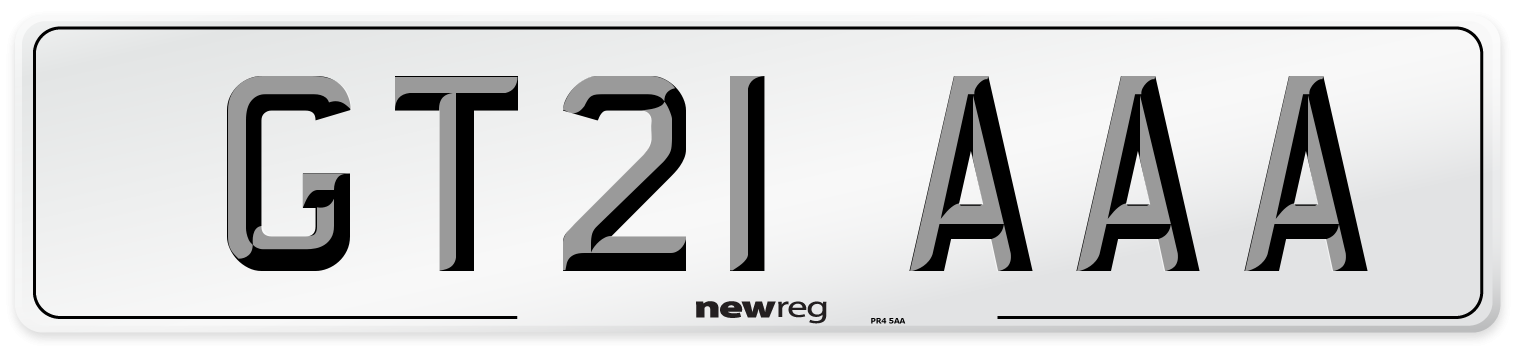GT21 AAA Number Plate from New Reg